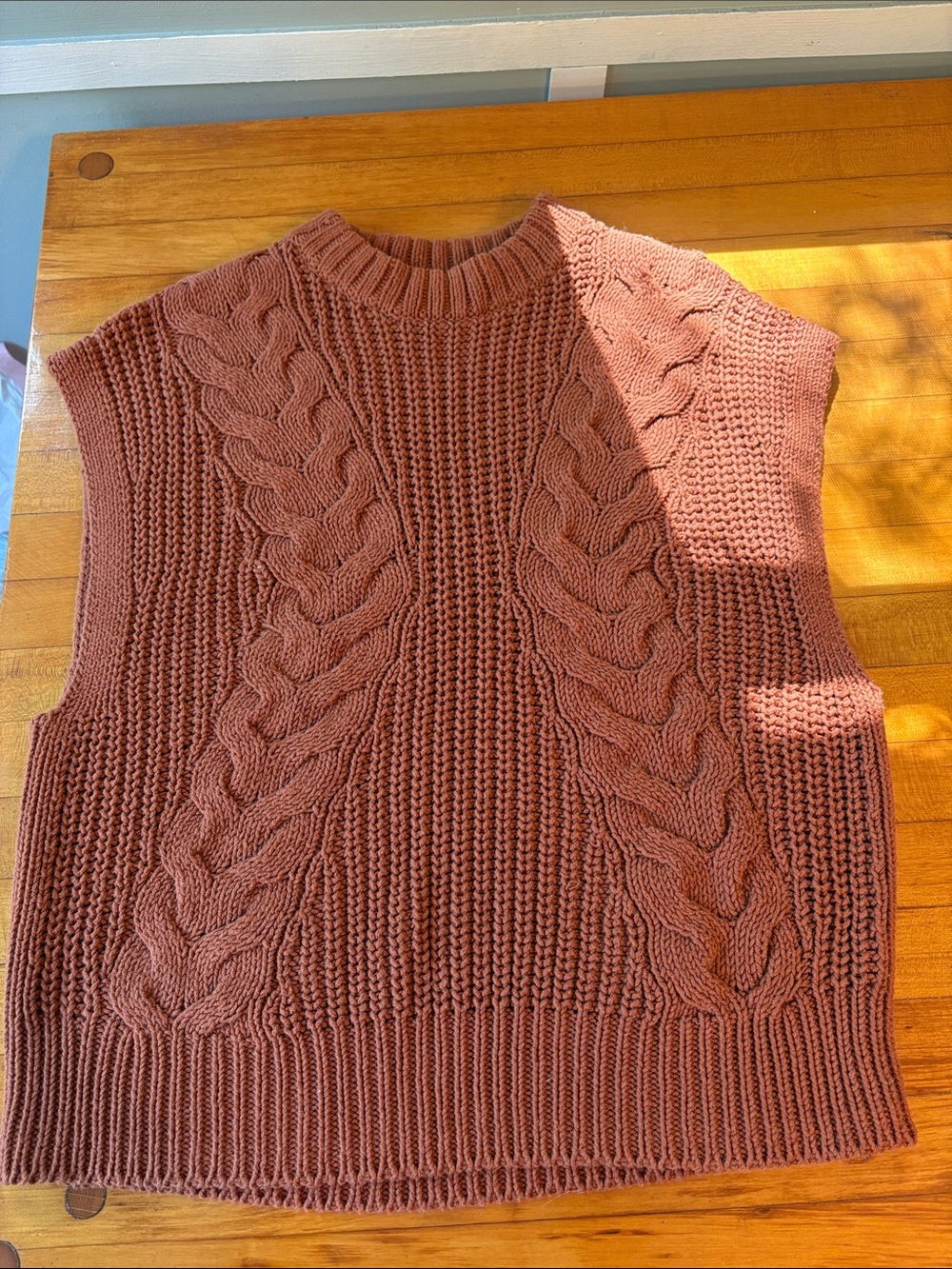 a new day Dusty orange Cable Knit Sleeveless Sweater Vest